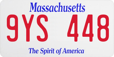 MA license plate 9YS448