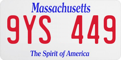 MA license plate 9YS449