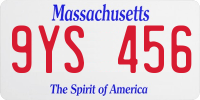 MA license plate 9YS456