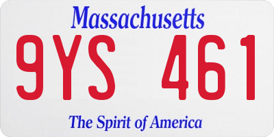 MA license plate 9YS461