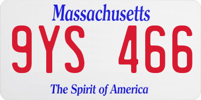 MA license plate 9YS466