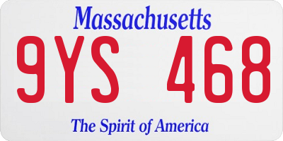 MA license plate 9YS468
