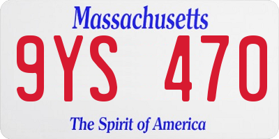 MA license plate 9YS470