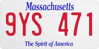MA license plate 9YS471