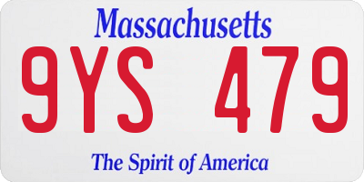 MA license plate 9YS479