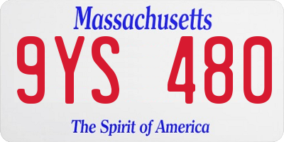MA license plate 9YS480