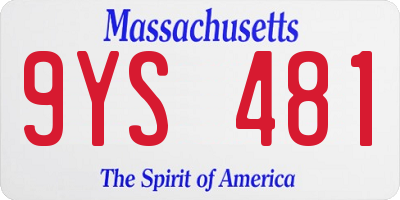 MA license plate 9YS481