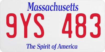 MA license plate 9YS483