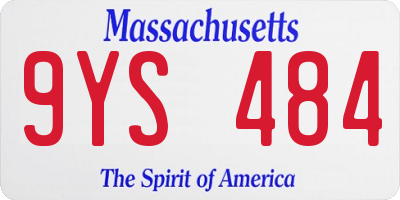MA license plate 9YS484