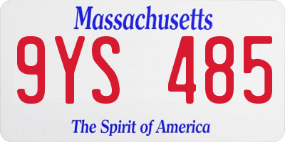 MA license plate 9YS485