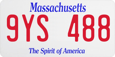 MA license plate 9YS488