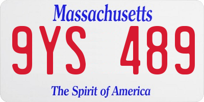 MA license plate 9YS489