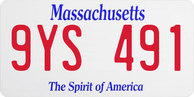 MA license plate 9YS491