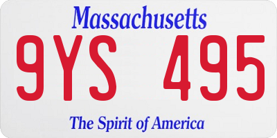 MA license plate 9YS495