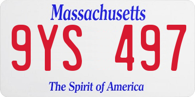MA license plate 9YS497