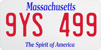MA license plate 9YS499