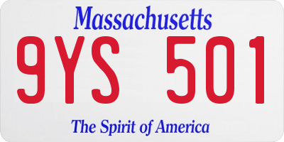 MA license plate 9YS501