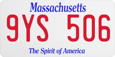 MA license plate 9YS506