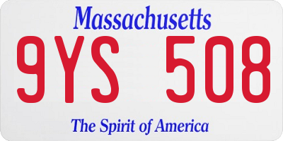 MA license plate 9YS508