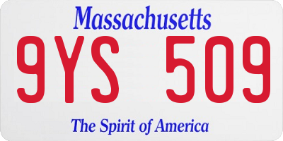 MA license plate 9YS509