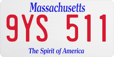MA license plate 9YS511