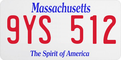 MA license plate 9YS512