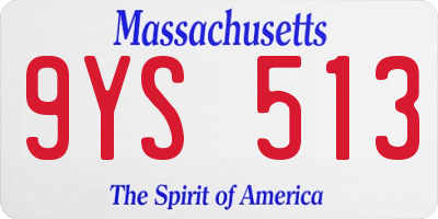 MA license plate 9YS513