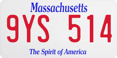 MA license plate 9YS514