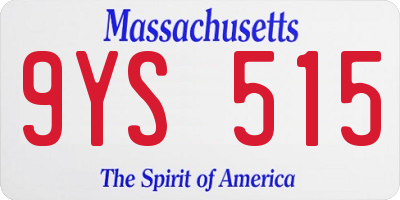 MA license plate 9YS515