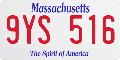 MA license plate 9YS516