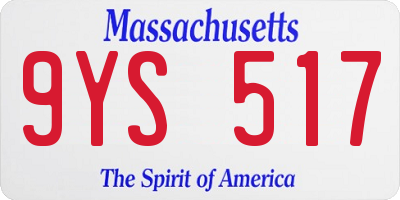 MA license plate 9YS517