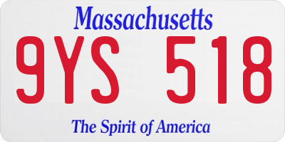 MA license plate 9YS518