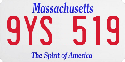 MA license plate 9YS519