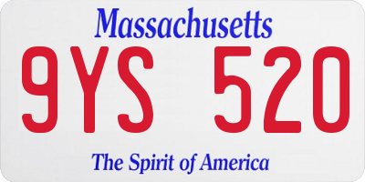 MA license plate 9YS520