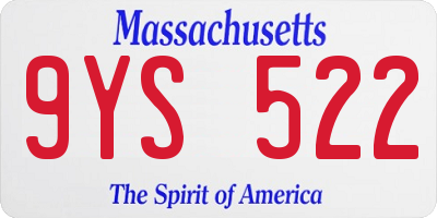 MA license plate 9YS522