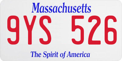 MA license plate 9YS526