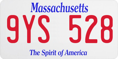 MA license plate 9YS528