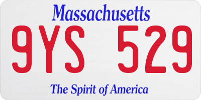 MA license plate 9YS529