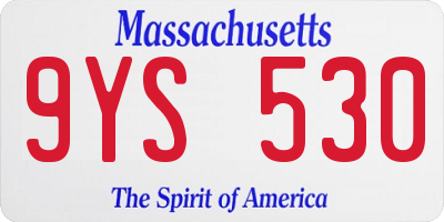 MA license plate 9YS530