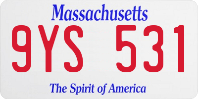 MA license plate 9YS531