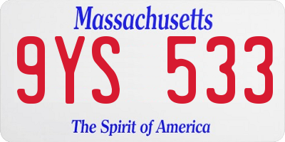 MA license plate 9YS533