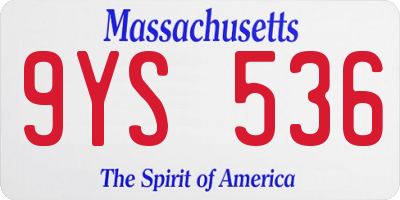 MA license plate 9YS536