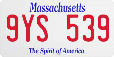 MA license plate 9YS539