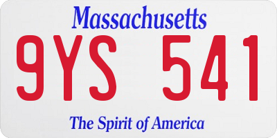 MA license plate 9YS541