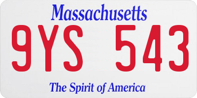 MA license plate 9YS543