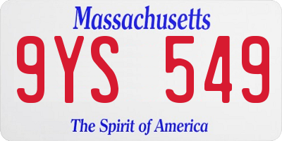 MA license plate 9YS549