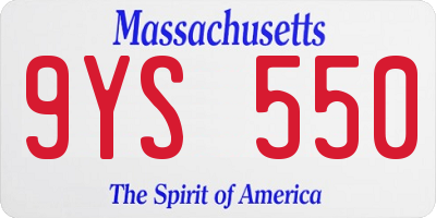 MA license plate 9YS550