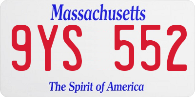 MA license plate 9YS552