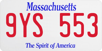 MA license plate 9YS553