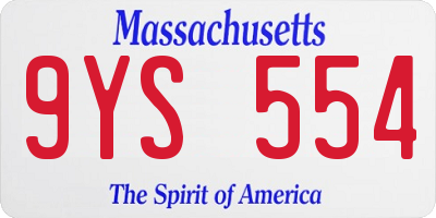 MA license plate 9YS554